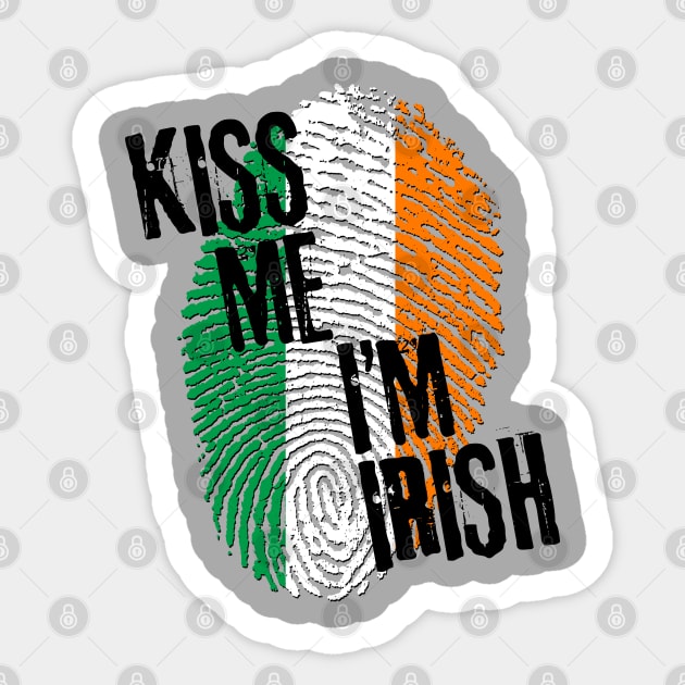 KISS ME IM IRISH fingerprint Sticker by EDDArt